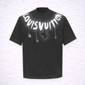 Louis Vuitton – T-shirt Noir Logo Graffiti Col Signature