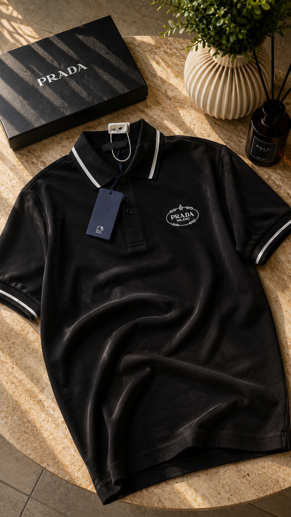 Prada - Polo à col constraté