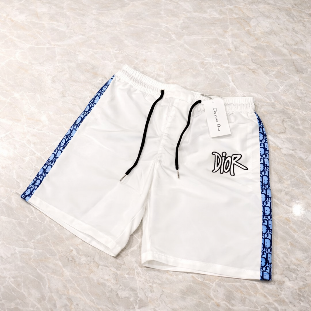 Dior - Short de bain blanc oblique