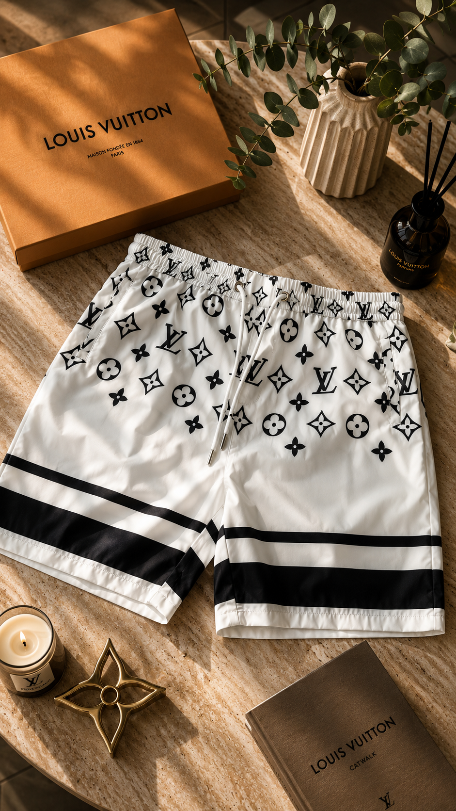 Louis vuitton - Short de bain monogram blanc