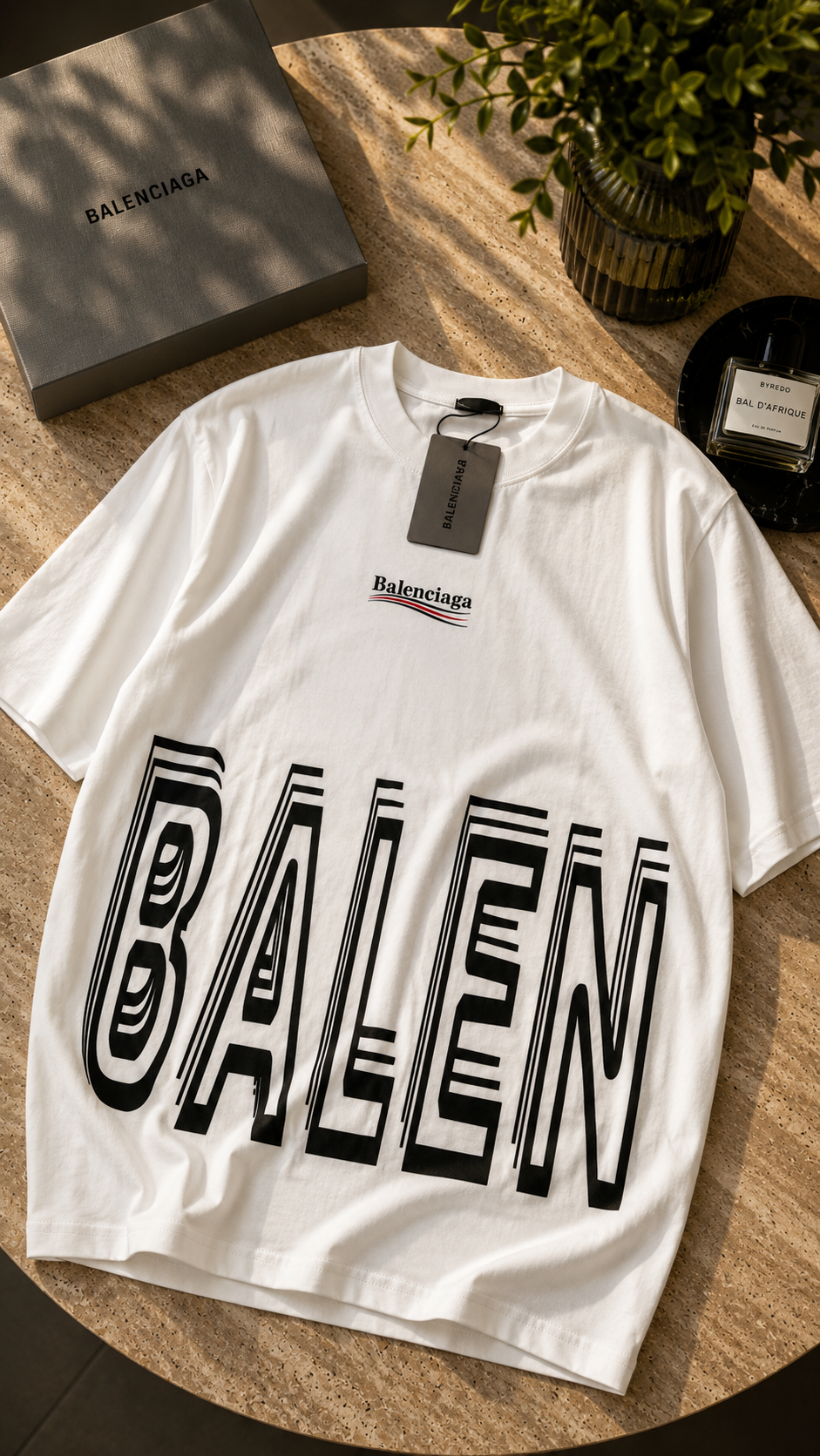 Balenciaga – T-shirt Blanc Print BALEN Oversize