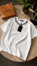 Louis Vuitton – T-shirt Blanc Logo Graffiti Col Signature