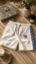 Dior - Short de bain blanc oblique