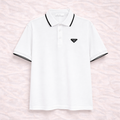 Prada - Polo blanc à col constraté