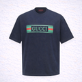 Gucci – T-shirt Bleu Marine Bande Web Logo