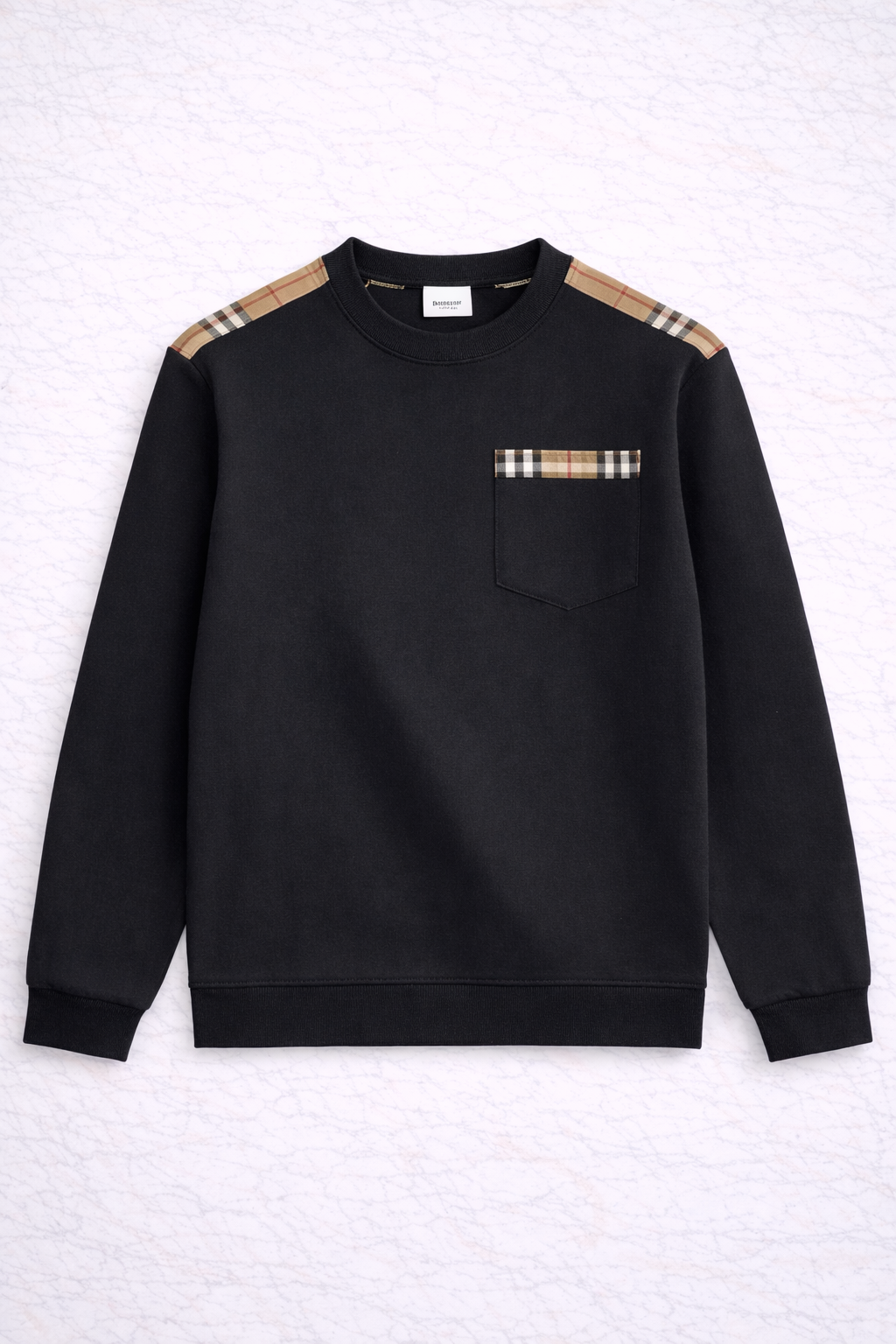 Burberry – Sweat Noir Détails Check Signature