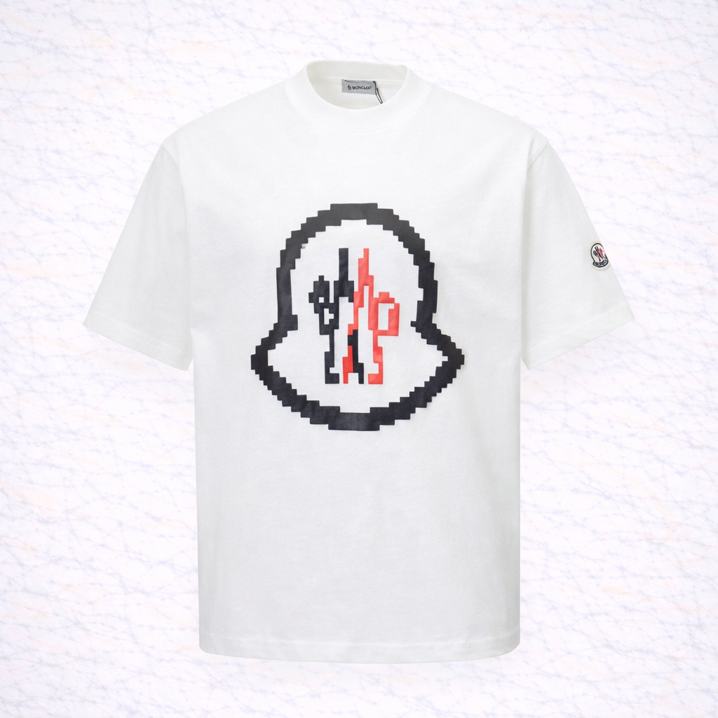 Moncler – T-shirt Blanc Logo Pixel Art