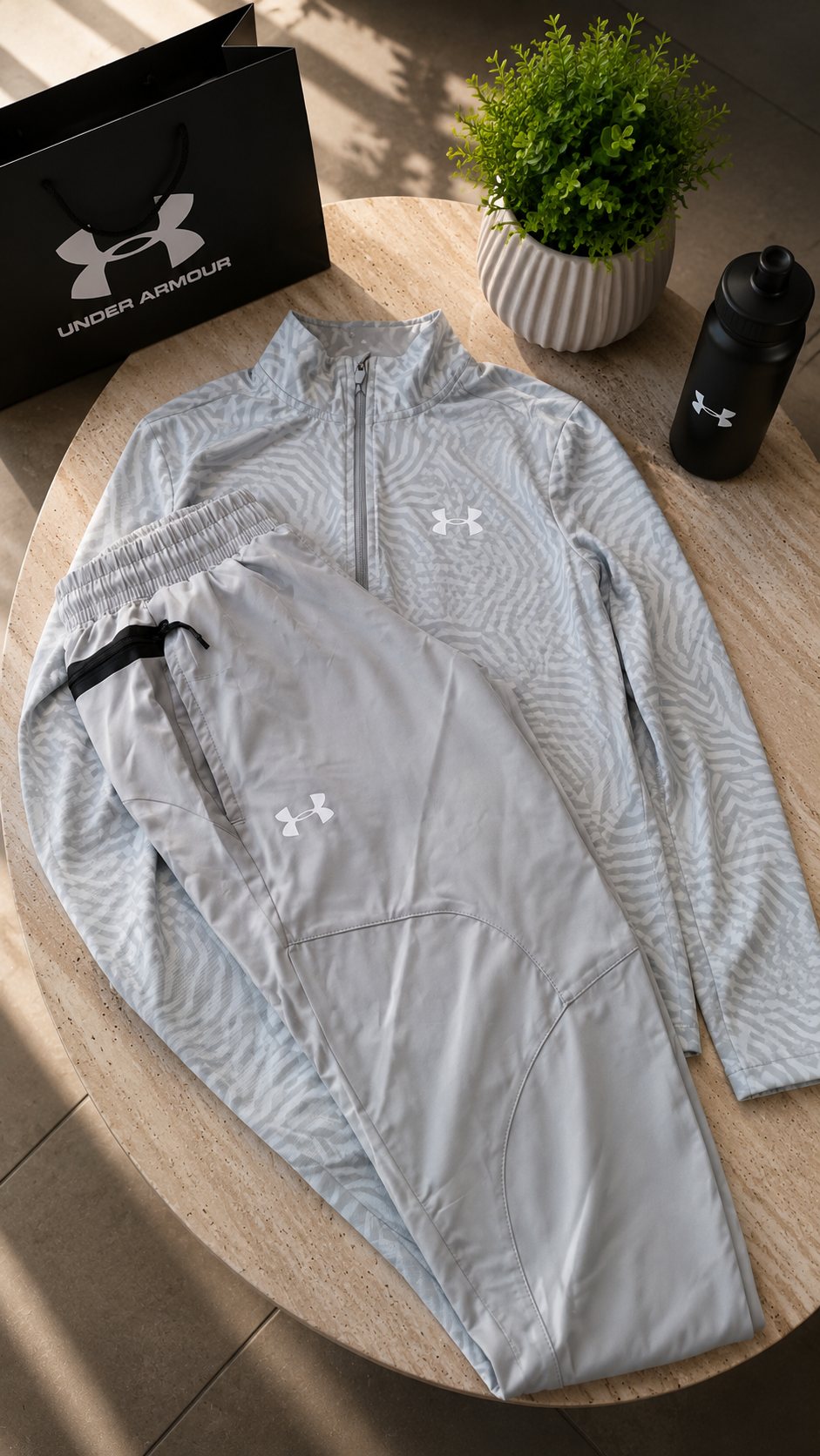Ensemble long Under gris clair