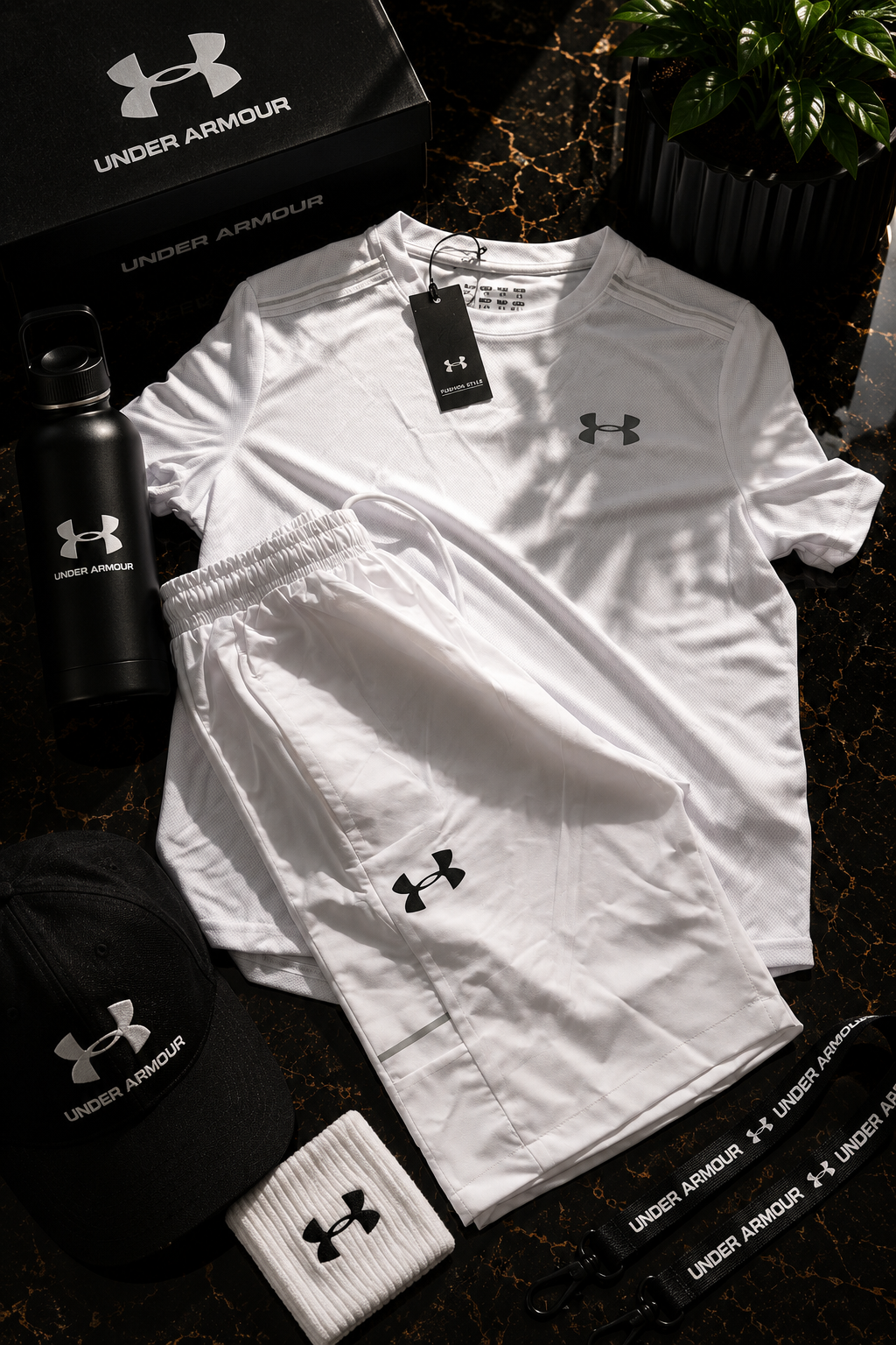 Ensemble short under blanc